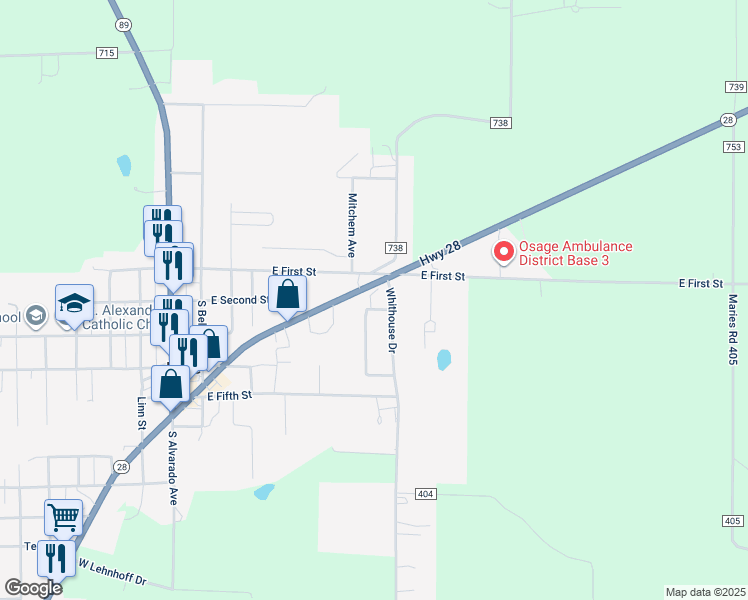 map of restaurants, bars, coffee shops, grocery stores, and more near 210 Barcliff Drive in Belle