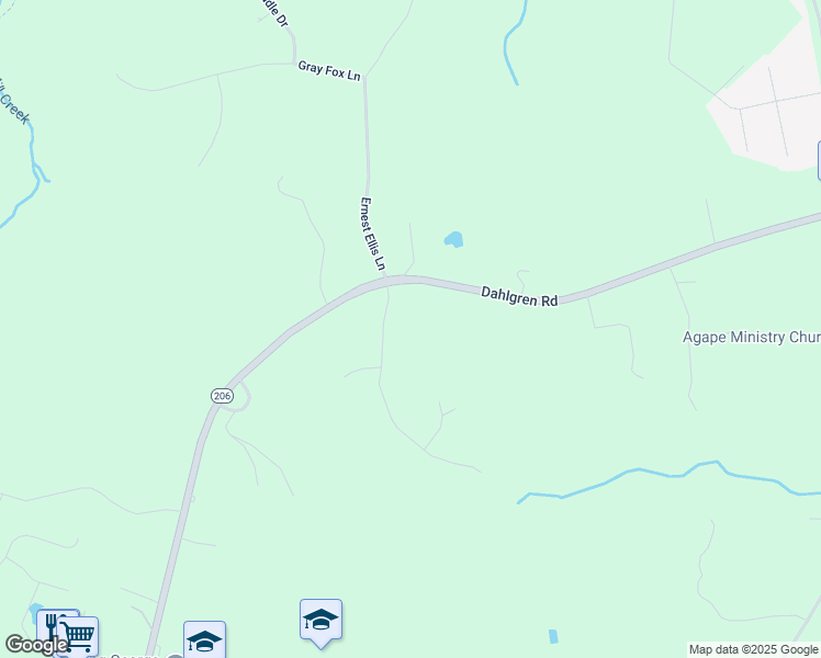 map of restaurants, bars, coffee shops, grocery stores, and more near 9109 Carriage Lane in King George
