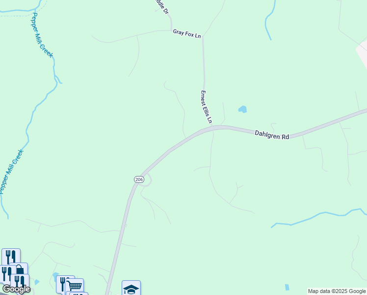 map of restaurants, bars, coffee shops, grocery stores, and more near 8696 Dahlgren Road in King George
