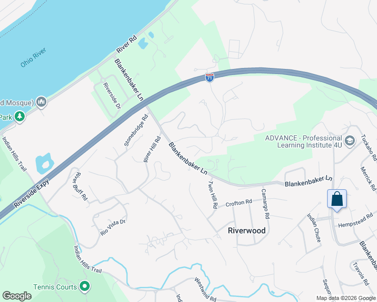 map of restaurants, bars, coffee shops, grocery stores, and more near 609 Blankenbaker Lane in Louisville