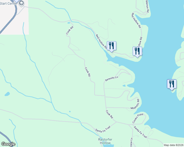map of restaurants, bars, coffee shops, grocery stores, and more near 27096 Cook Road in Gravois Mills