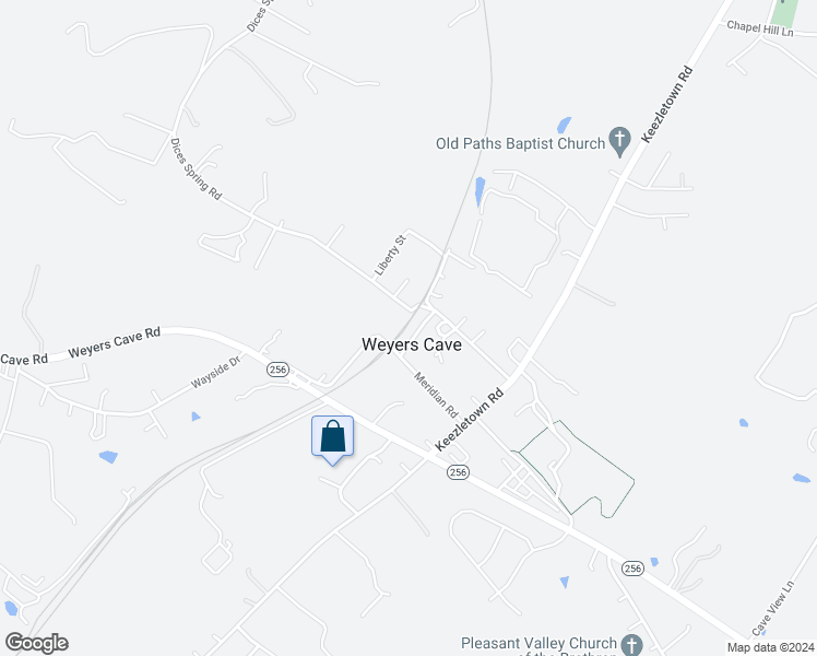 map of restaurants, bars, coffee shops, grocery stores, and more near 10 Depot Road in Weyers Cave