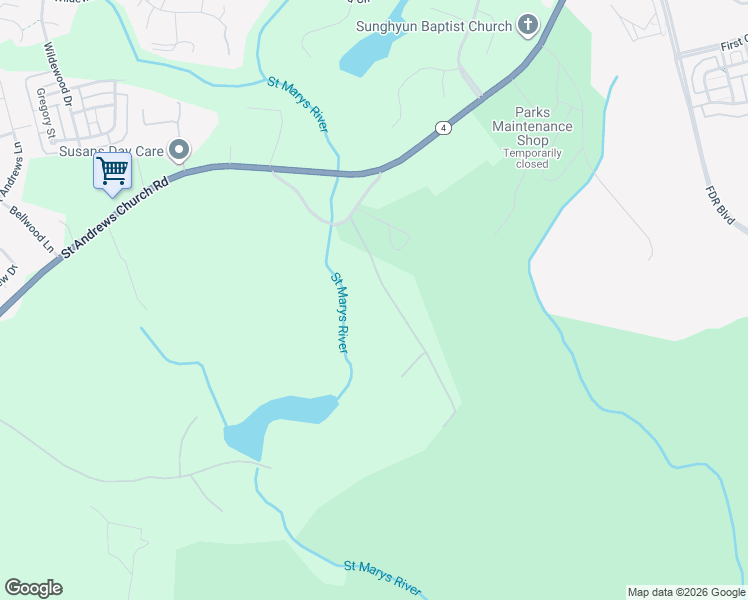 map of restaurants, bars, coffee shops, grocery stores, and more near 44605 Old Saint Andrews Church Road in California