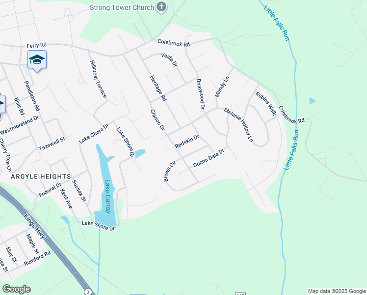 map of restaurants, bars, coffee shops, grocery stores, and more near 4 Redskin Drive in Fredericksburg