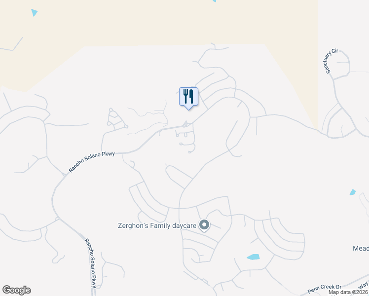 map of restaurants, bars, coffee shops, grocery stores, and more near 3221 Corte Granada in Fairfield