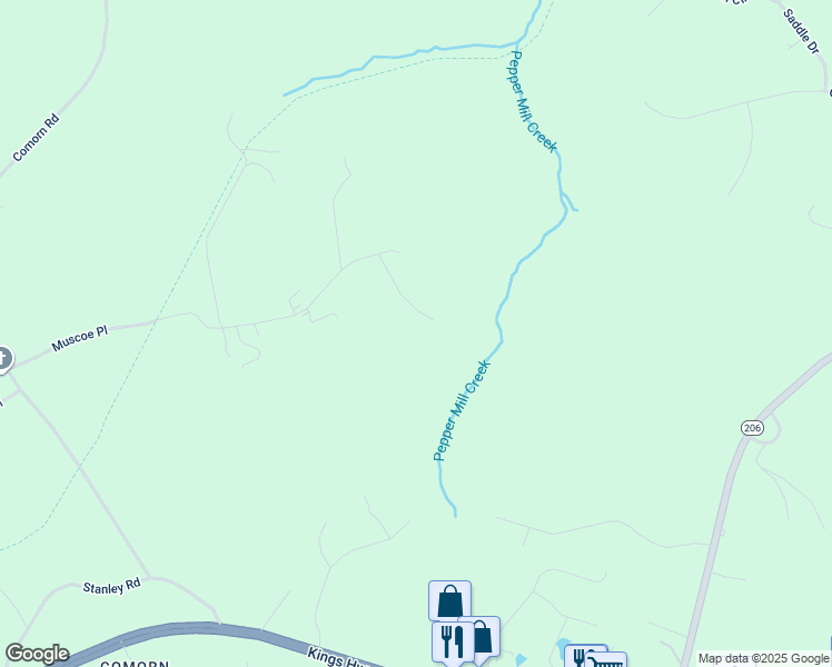 map of restaurants, bars, coffee shops, grocery stores, and more near 7582 Muscoe Place in King George