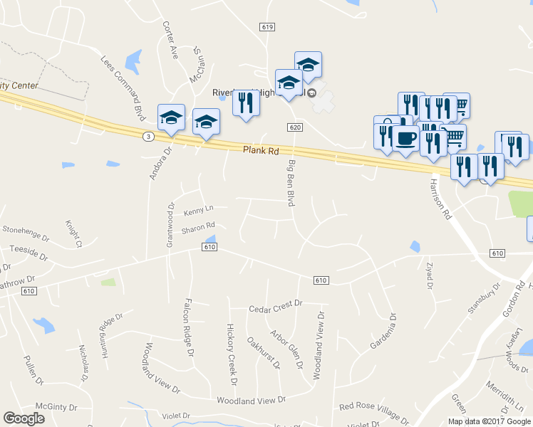 map of restaurants, bars, coffee shops, grocery stores, and more near 6909 Tower of London Drive in Fredericksburg