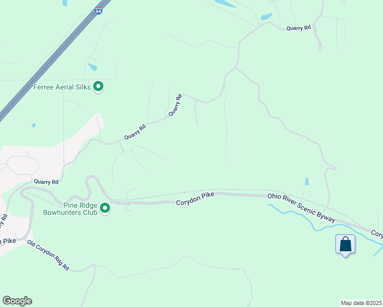 map of restaurants, bars, coffee shops, grocery stores, and more near 1021 Canyon Road in New Albany