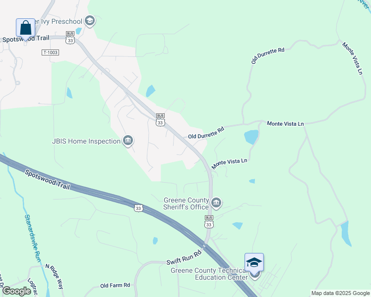 map of restaurants, bars, coffee shops, grocery stores, and more near 81 Cloudy Lane in Stanardsville
