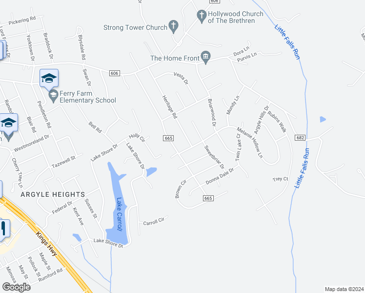 map of restaurants, bars, coffee shops, grocery stores, and more near 4 Melanie Hollow Lane in Fredericksburg