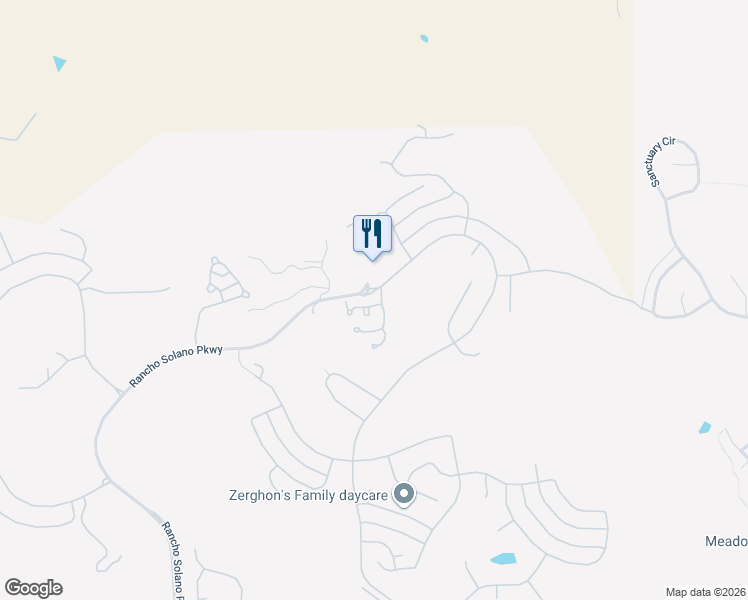 map of restaurants, bars, coffee shops, grocery stores, and more near 3206 Corte Valencia in Fairfield