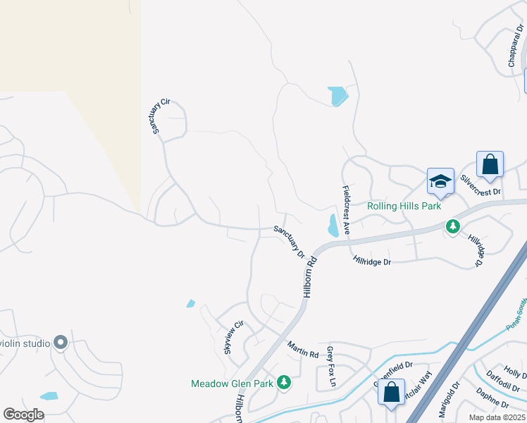 map of restaurants, bars, coffee shops, grocery stores, and more near 3514 Sunny Hill Court in Fairfield