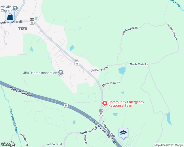 map of restaurants, bars, coffee shops, grocery stores, and more near 9649 Spotswood Trail in Stanardsville