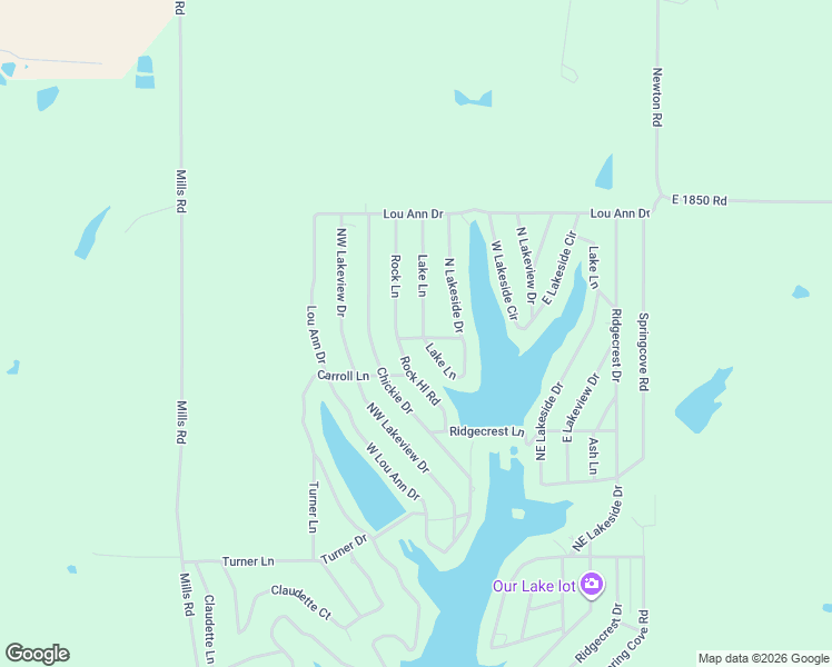 map of restaurants, bars, coffee shops, grocery stores, and more near 2740 Lake Lane in LaCygne