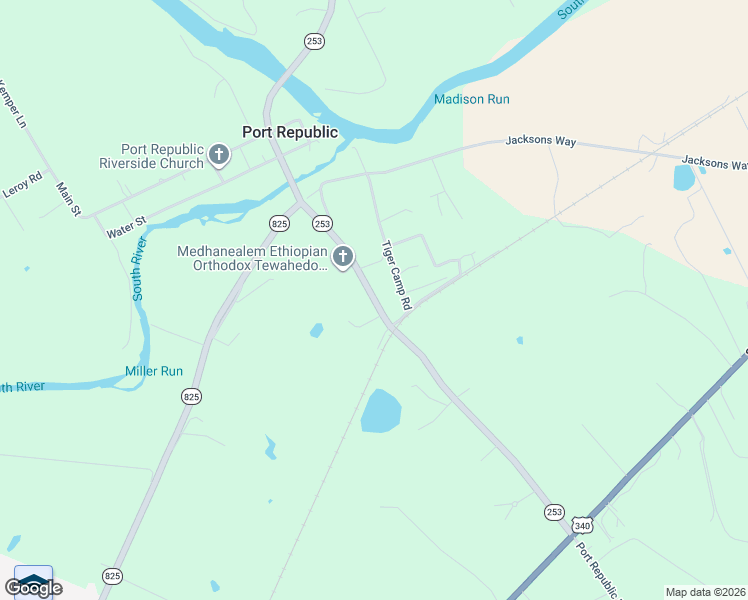 map of restaurants, bars, coffee shops, grocery stores, and more near 11094 Port Republic Road in Port Republic