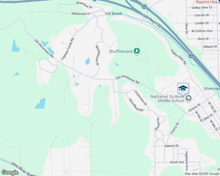 map of restaurants, bars, coffee shops, grocery stores, and more near 1204 Westwood Lane in New Albany