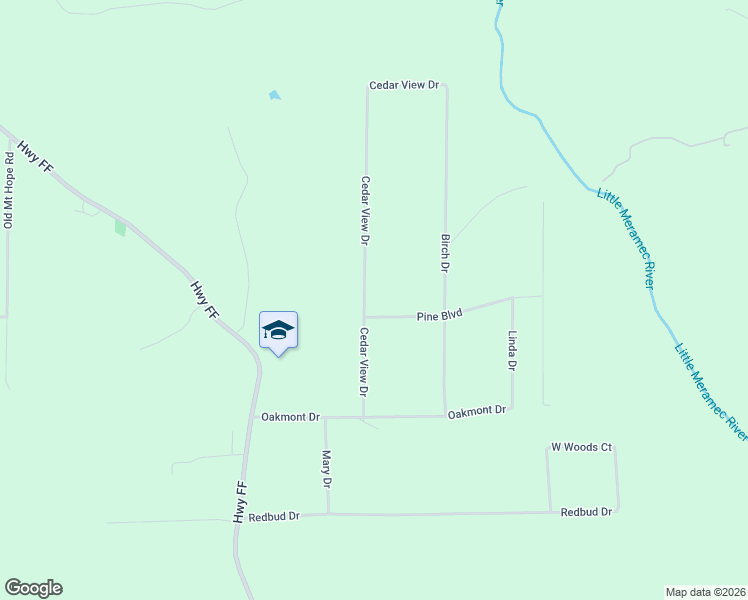 map of restaurants, bars, coffee shops, grocery stores, and more near 510 Cedar View Drive in Franklin County