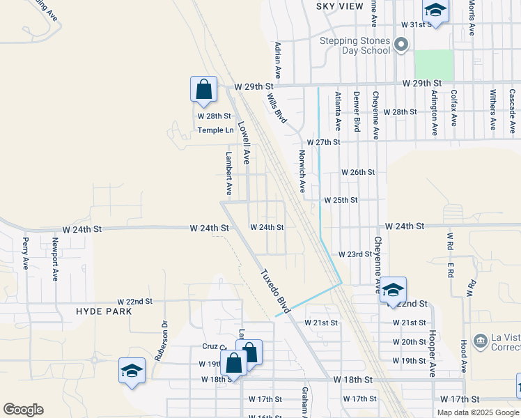 map of restaurants, bars, coffee shops, grocery stores, and more near 2423 Carthage Avenue in Pueblo