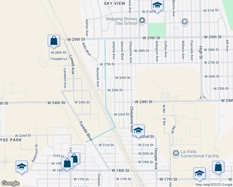 map of restaurants, bars, coffee shops, grocery stores, and more near 2431 Atlanta Ave in Pueblo