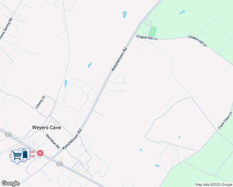 map of restaurants, bars, coffee shops, grocery stores, and more near 7 Hillcrest Circle in Weyers Cave