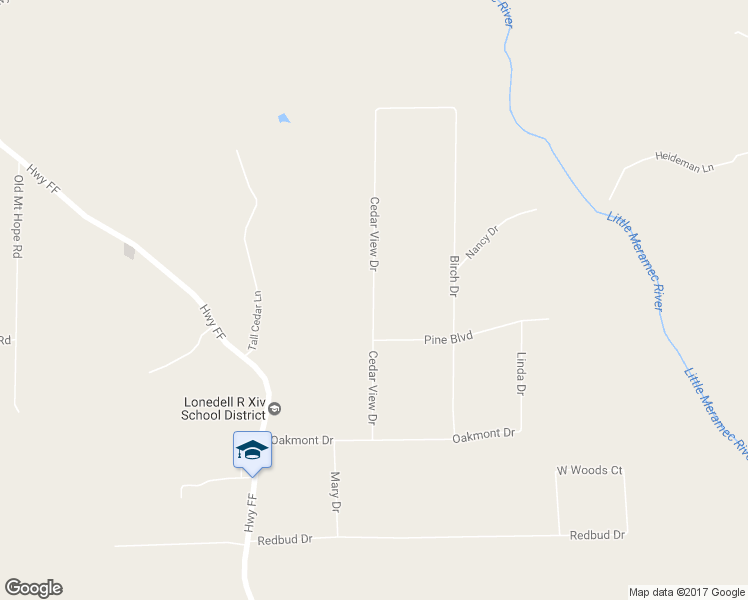 map of restaurants, bars, coffee shops, grocery stores, and more near 510 Cedar View Drive in Franklin County