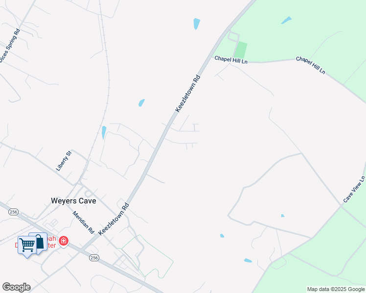 map of restaurants, bars, coffee shops, grocery stores, and more near 7 Hillcrest Circle in Weyers Cave