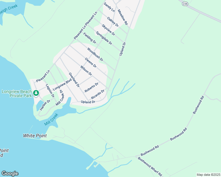 map of restaurants, bars, coffee shops, grocery stores, and more near 22726 Upland Drive in Bushwood