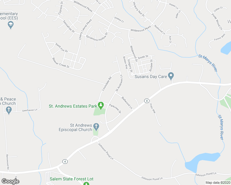 map of restaurants, bars, coffee shops, grocery stores, and more near 44125 Saint Andrews Lane in California