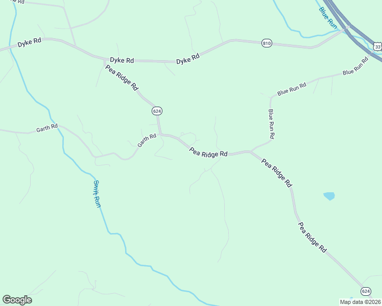 map of restaurants, bars, coffee shops, grocery stores, and more near 1516 Pea Ridge Road in Stanardsville