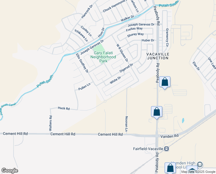 map of restaurants, bars, coffee shops, grocery stores, and more near 2357 White Drive in Fairfield