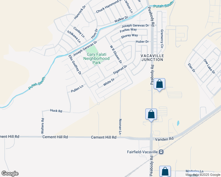 map of restaurants, bars, coffee shops, grocery stores, and more near 2387 Hanson Drive in Fairfield