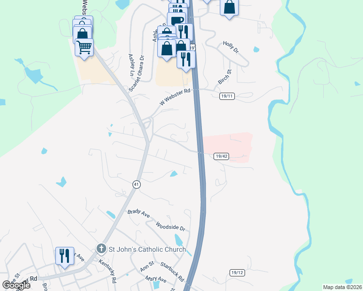 map of restaurants, bars, coffee shops, grocery stores, and more near 350 Fairview Heights Road in Summersville