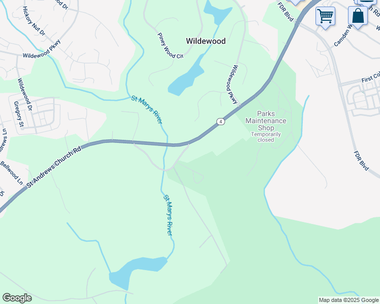map of restaurants, bars, coffee shops, grocery stores, and more near 44605 Old Saint Andrews Church Road in California
