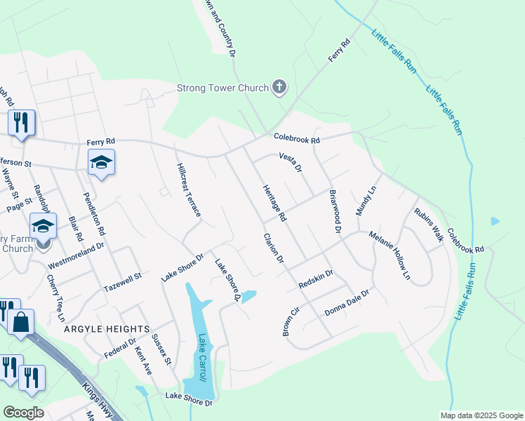 map of restaurants, bars, coffee shops, grocery stores, and more near 24 Clarion Drive in Fredericksburg