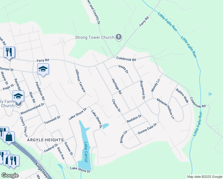 map of restaurants, bars, coffee shops, grocery stores, and more near 24 Clarion Drive in Fredericksburg