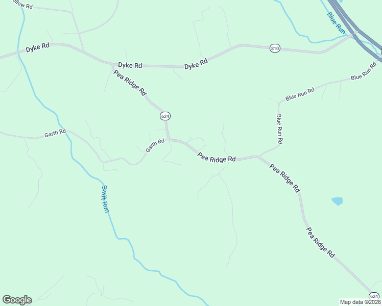 map of restaurants, bars, coffee shops, grocery stores, and more near 1384-1698 Pea Ridge Road in Stanardsville