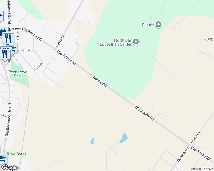 map of restaurants, bars, coffee shops, grocery stores, and more near 811-1099 Old Adobe Rd in Sonoma