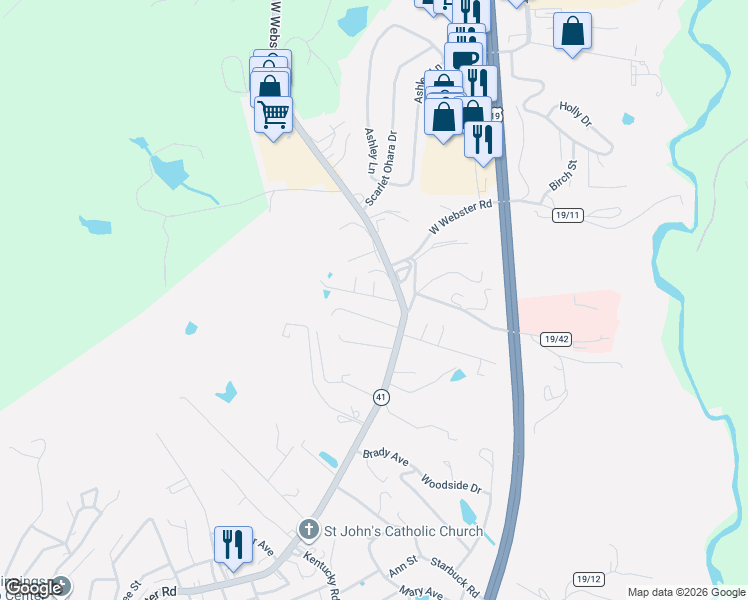 map of restaurants, bars, coffee shops, grocery stores, and more near 307 Tinney Street in Summersville