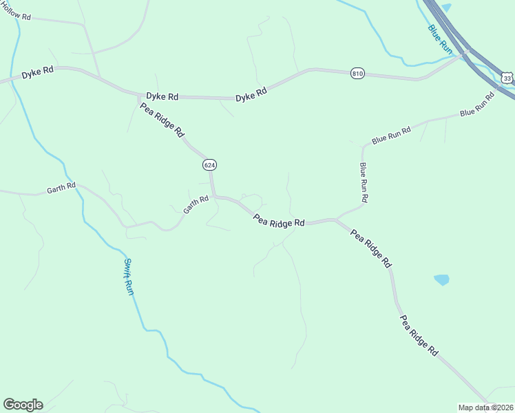 map of restaurants, bars, coffee shops, grocery stores, and more near 1516 Pea Ridge Road in Stanardsville