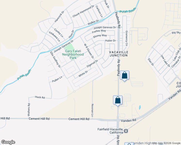map of restaurants, bars, coffee shops, grocery stores, and more near 2439 Hanson Drive in Fairfield