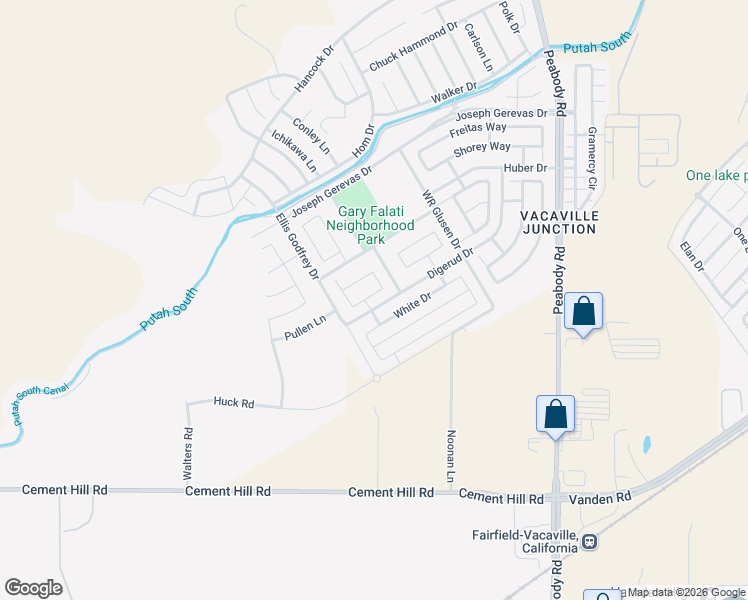 map of restaurants, bars, coffee shops, grocery stores, and more near 2263 Campbell Circle in Fairfield