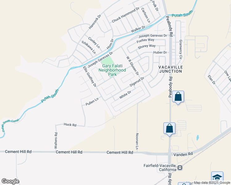 map of restaurants, bars, coffee shops, grocery stores, and more near 2263 Campbell Circle in Fairfield