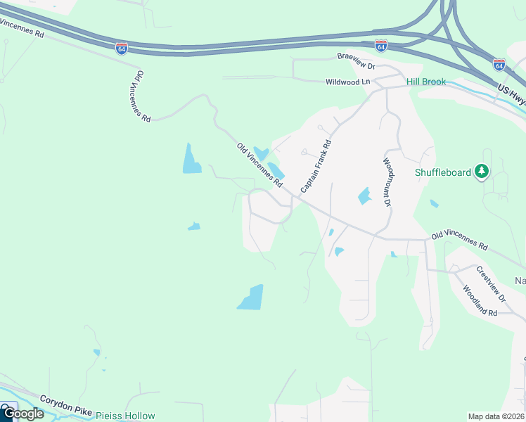 map of restaurants, bars, coffee shops, grocery stores, and more near 116 Brandywynne Lane in New Albany
