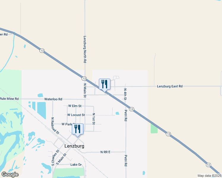 map of restaurants, bars, coffee shops, grocery stores, and more near 213 East Pinckneyville Street in Lenzburg