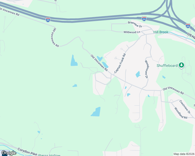 map of restaurants, bars, coffee shops, grocery stores, and more near 116 Brandywynne Lane in New Albany