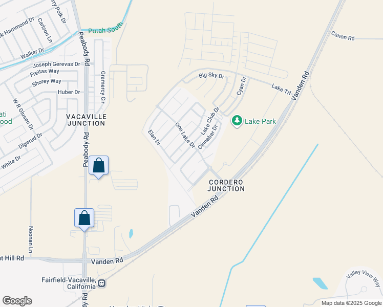 map of restaurants, bars, coffee shops, grocery stores, and more near 2429 Artisan Way in Fairfield