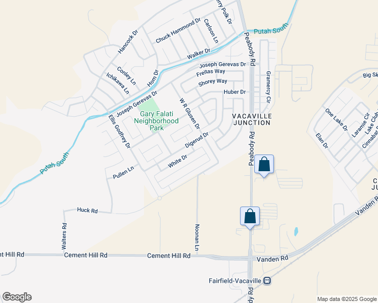 map of restaurants, bars, coffee shops, grocery stores, and more near 2430 White Drive in Fairfield
