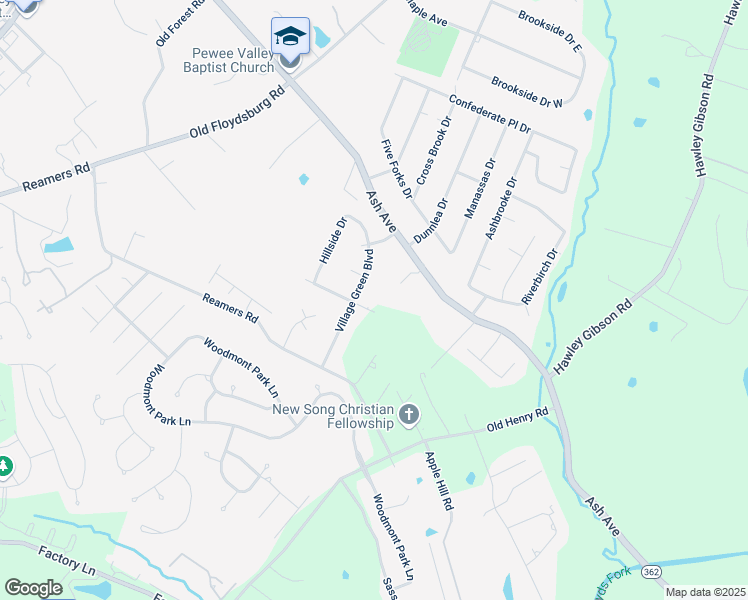 map of restaurants, bars, coffee shops, grocery stores, and more near 9303 Hillridge Drive in Pewee Valley