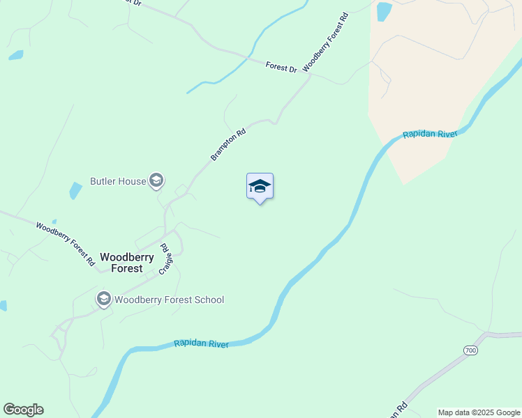 map of restaurants, bars, coffee shops, grocery stores, and more near in Woodberry Forest