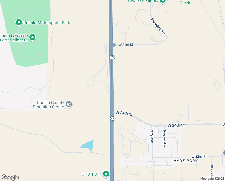 map of restaurants, bars, coffee shops, grocery stores, and more near North Pueblo Boulevard in Pueblo
